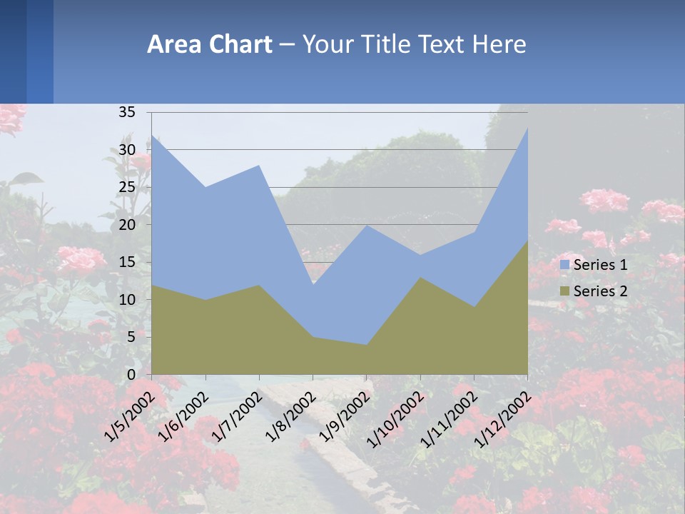 A Garden Filled With Lots Of Red Flowers PowerPoint Template