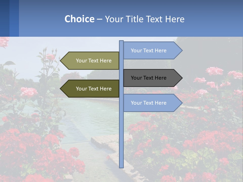 A Garden Filled With Lots Of Red Flowers PowerPoint Template