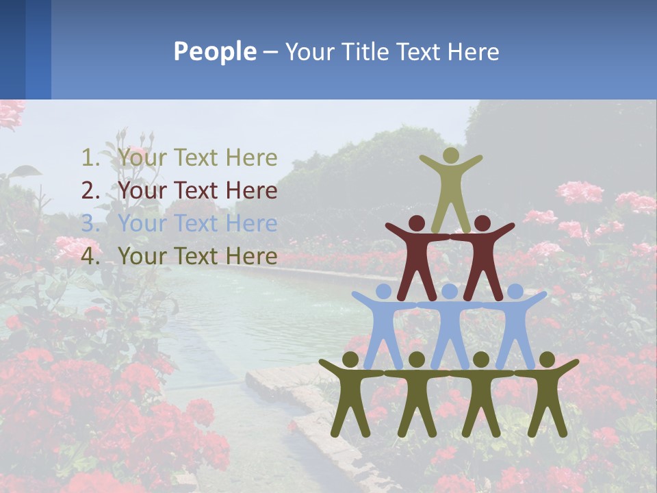 A Garden Filled With Lots Of Red Flowers PowerPoint Template