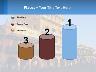 A Yellow Building With Balconies And Balconies On It PowerPoint Template