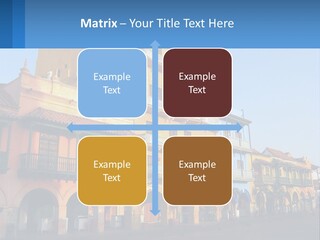 A Yellow Building With Balconies And Balconies On It PowerPoint Template
