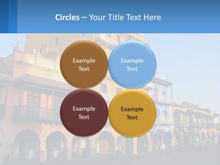 A Yellow Building With Balconies And Balconies On It PowerPoint Template