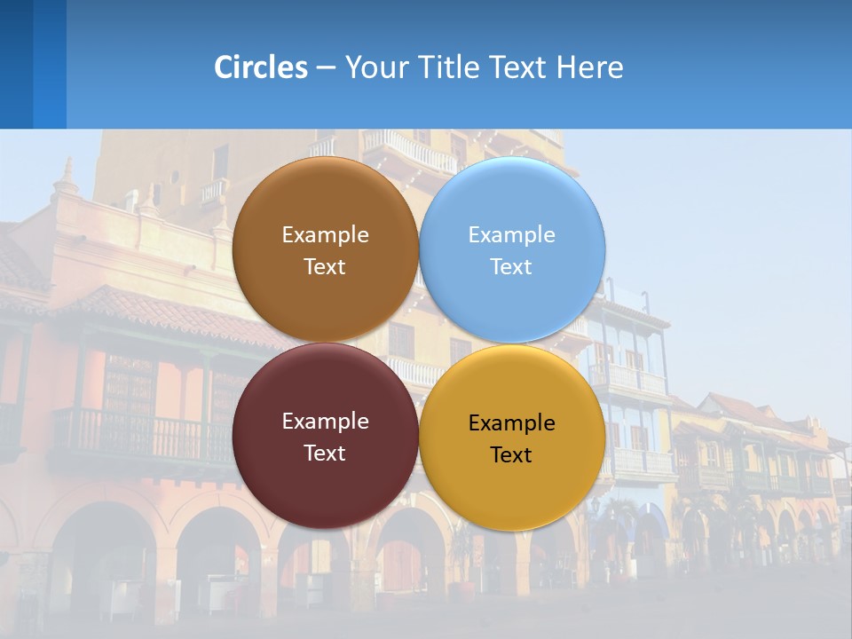 A Yellow Building With Balconies And Balconies On It PowerPoint Template