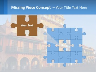 A Yellow Building With Balconies And Balconies On It PowerPoint Template