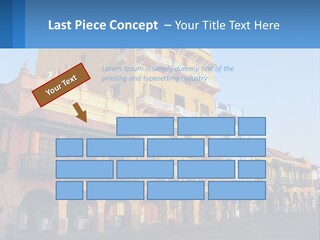 A Yellow Building With Balconies And Balconies On It PowerPoint Template