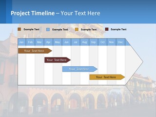 A Yellow Building With Balconies And Balconies On It PowerPoint Template