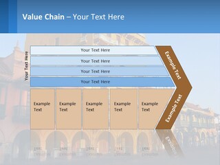 A Yellow Building With Balconies And Balconies On It PowerPoint Template