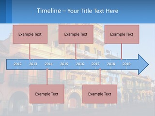 A Yellow Building With Balconies And Balconies On It PowerPoint Template