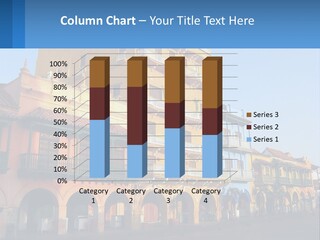 A Yellow Building With Balconies And Balconies On It PowerPoint Template