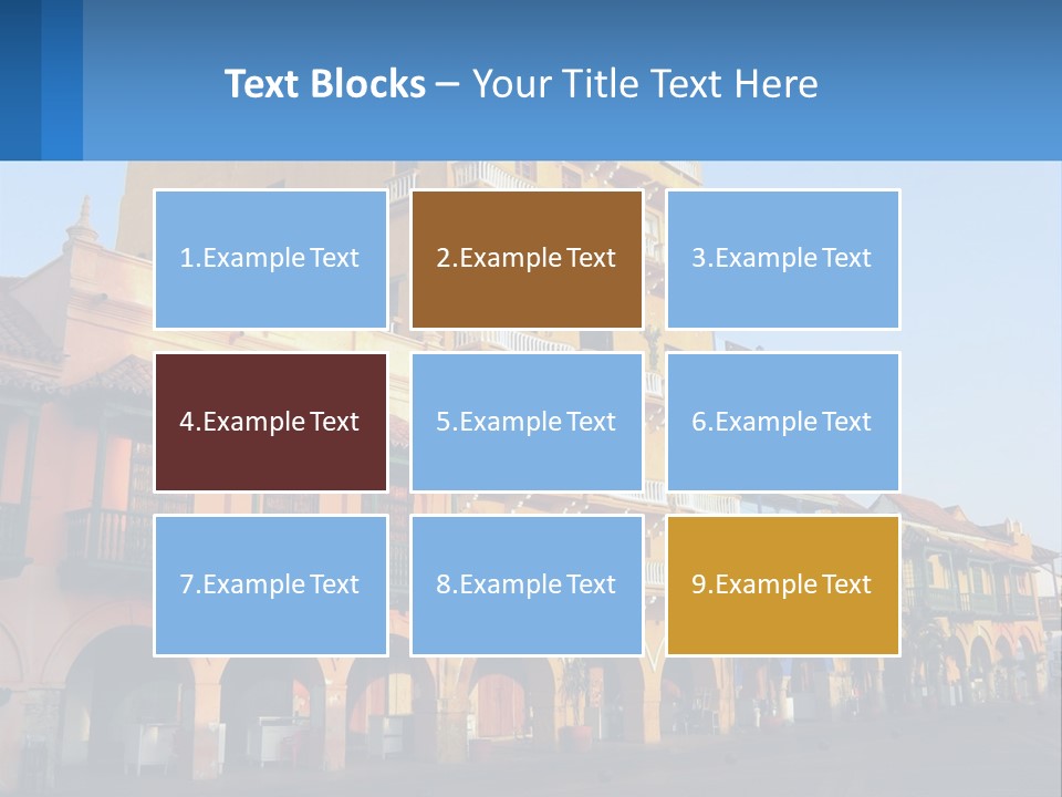 A Yellow Building With Balconies And Balconies On It PowerPoint Template