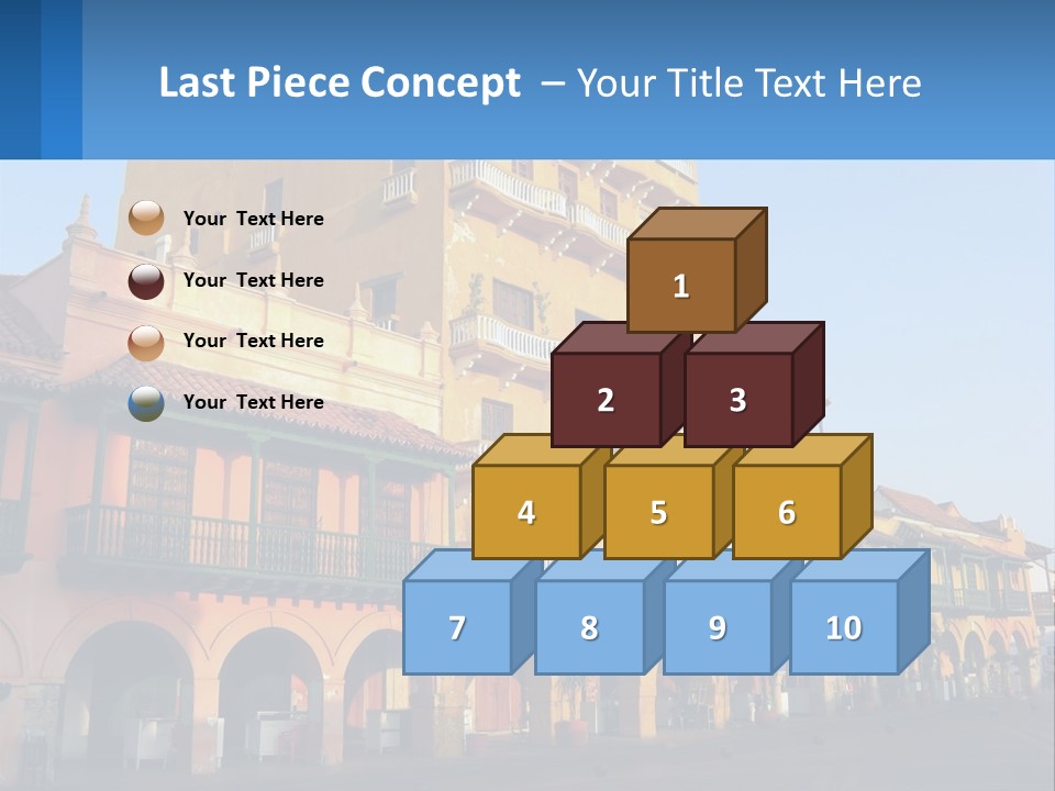 A Yellow Building With Balconies And Balconies On It PowerPoint Template