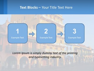A Yellow Building With Balconies And Balconies On It PowerPoint Template