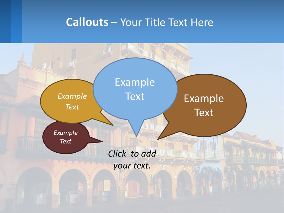 A Yellow Building With Balconies And Balconies On It PowerPoint Template
