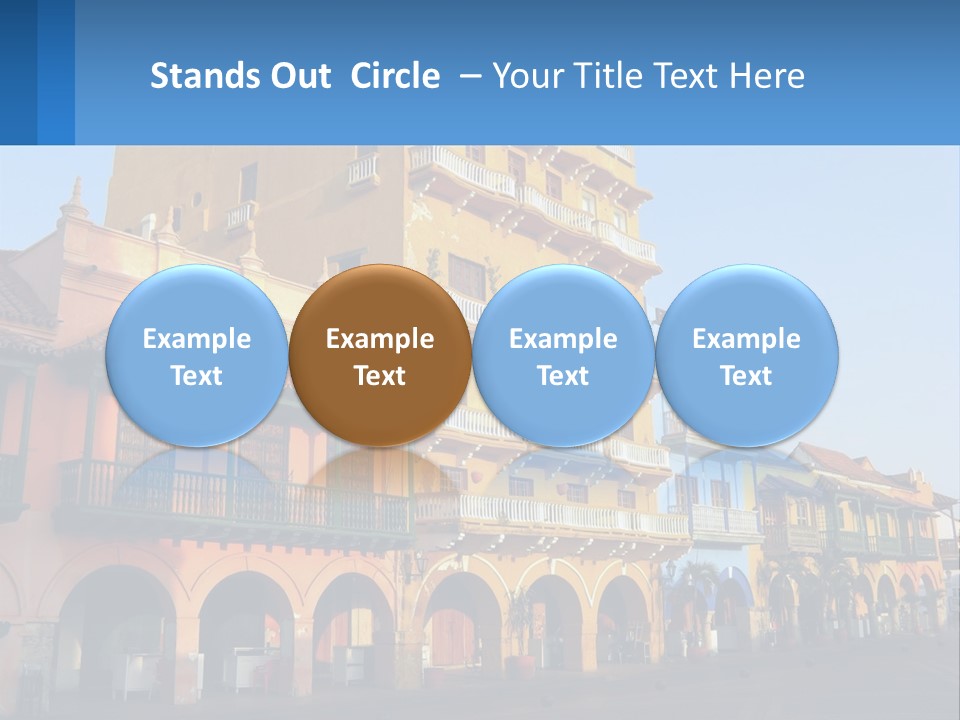 A Yellow Building With Balconies And Balconies On It PowerPoint Template