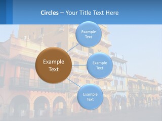 A Yellow Building With Balconies And Balconies On It PowerPoint Template