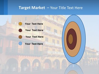 A Yellow Building With Balconies And Balconies On It PowerPoint Template
