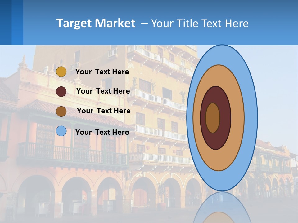 A Yellow Building With Balconies And Balconies On It PowerPoint Template