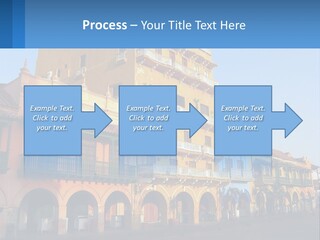 A Yellow Building With Balconies And Balconies On It PowerPoint Template