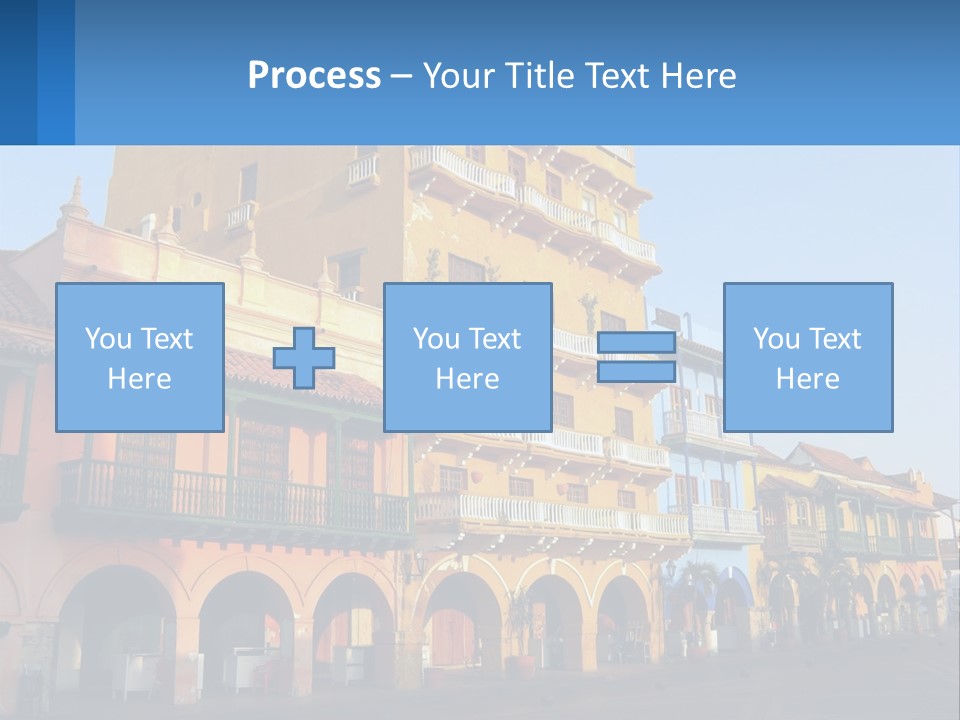 A Yellow Building With Balconies And Balconies On It PowerPoint Template