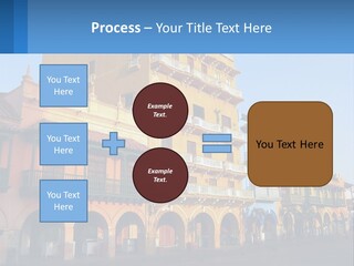 A Yellow Building With Balconies And Balconies On It PowerPoint Template