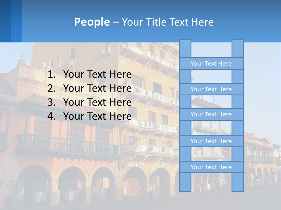A Yellow Building With Balconies And Balconies On It PowerPoint Template