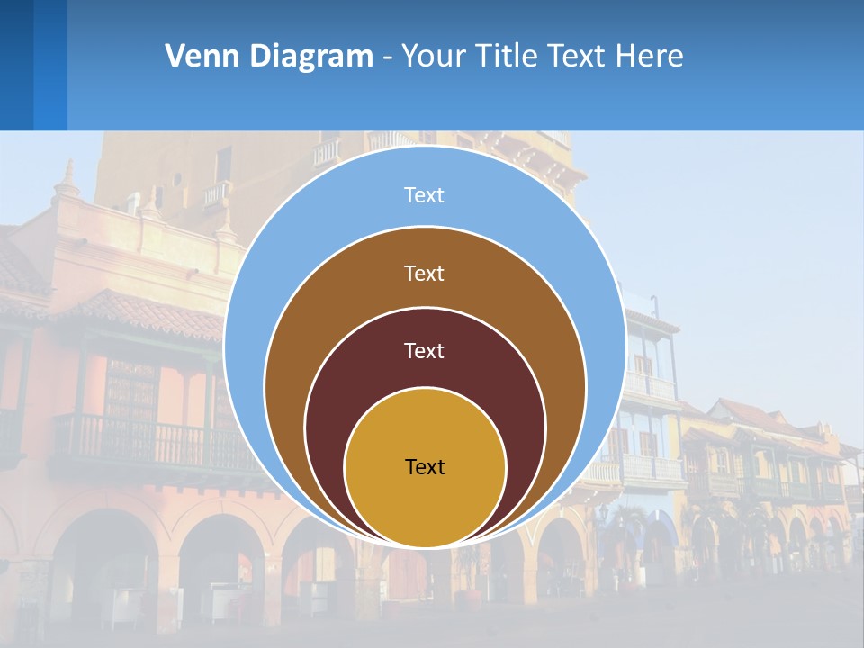 A Yellow Building With Balconies And Balconies On It PowerPoint Template