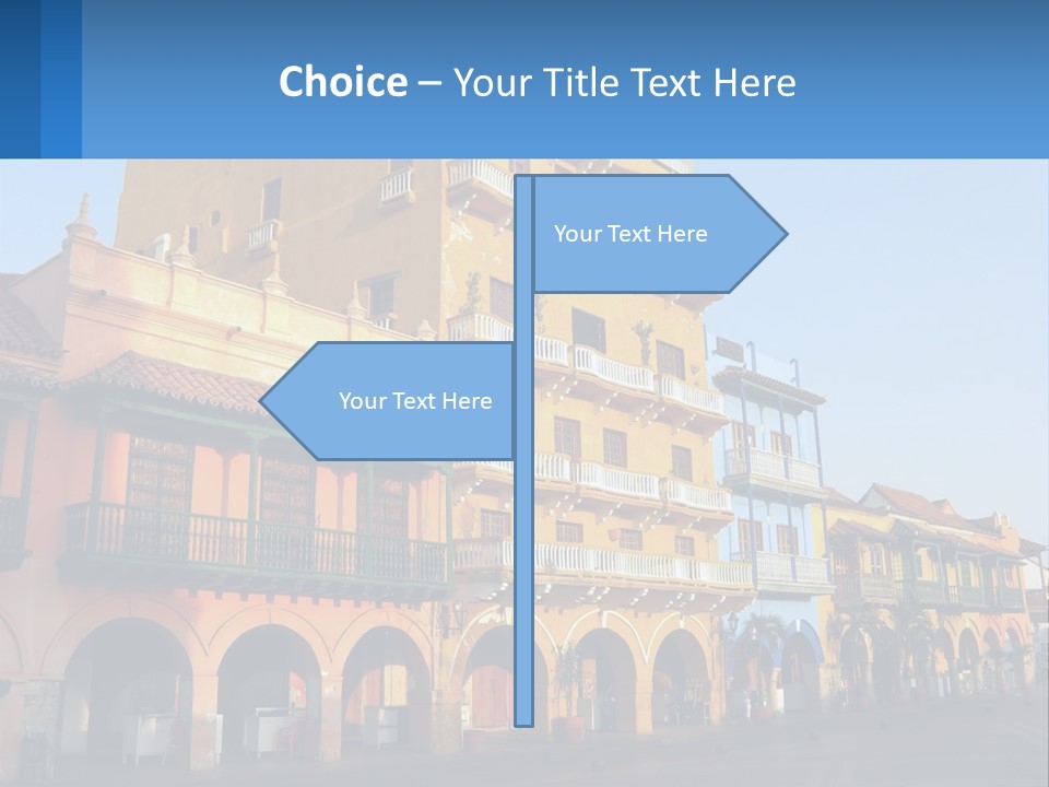 A Yellow Building With Balconies And Balconies On It PowerPoint Template