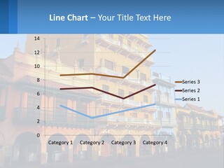 A Yellow Building With Balconies And Balconies On It PowerPoint Template