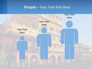 A Yellow Building With Balconies And Balconies On It PowerPoint Template