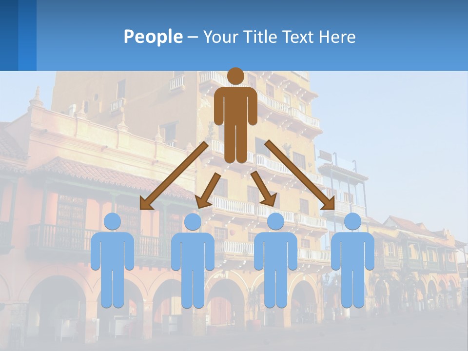 A Yellow Building With Balconies And Balconies On It PowerPoint Template