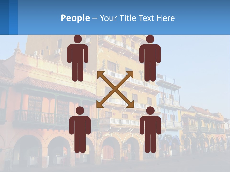 A Yellow Building With Balconies And Balconies On It PowerPoint Template