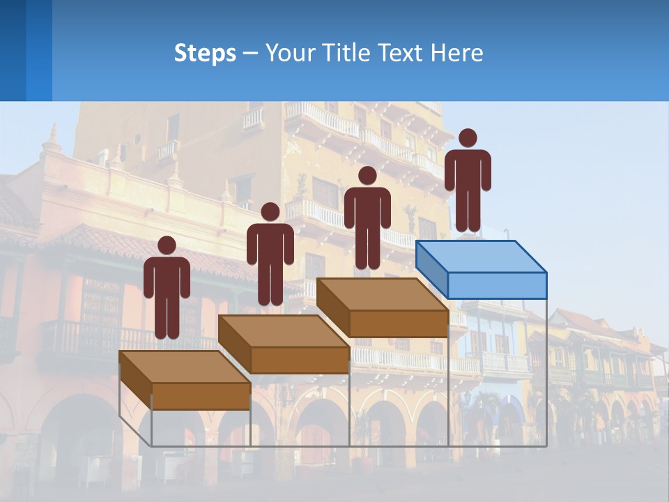 A Yellow Building With Balconies And Balconies On It PowerPoint Template