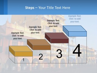 A Yellow Building With Balconies And Balconies On It PowerPoint Template