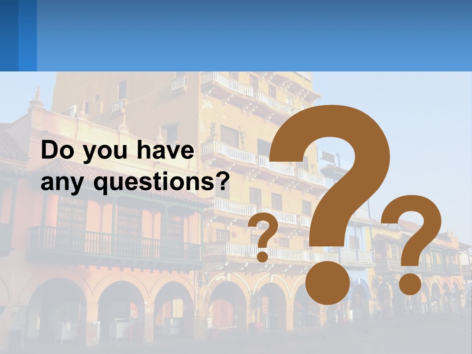 A Yellow Building With Balconies And Balconies On It PowerPoint Template