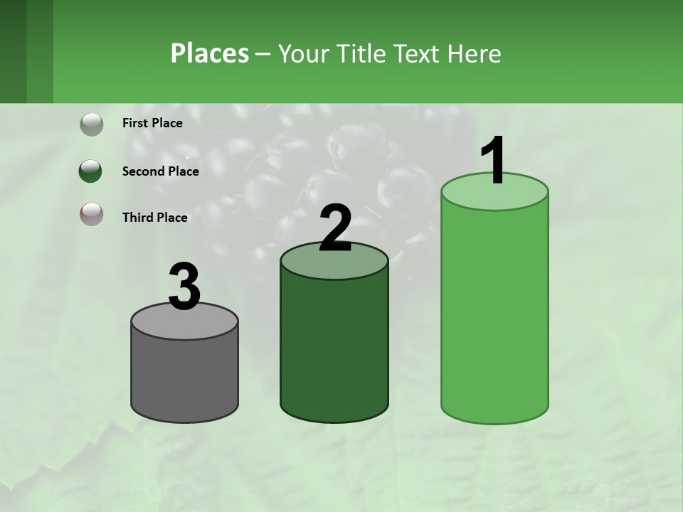 A Bunch Of Blackberries Sitting On Top Of A Green Leaf PowerPoint Template