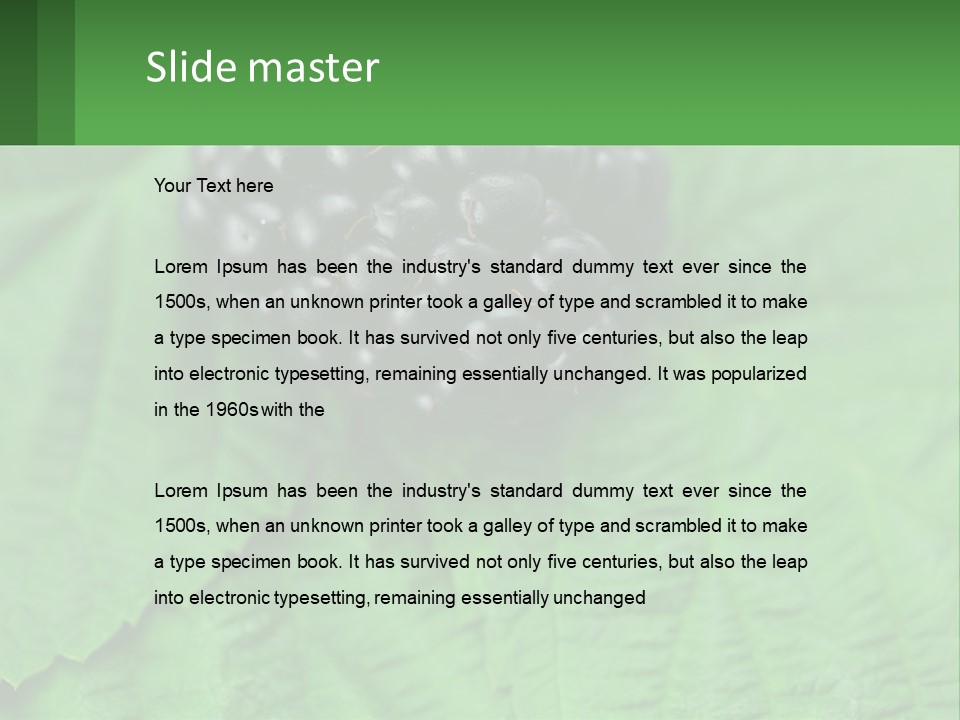 A Bunch Of Blackberries Sitting On Top Of A Green Leaf PowerPoint Template
