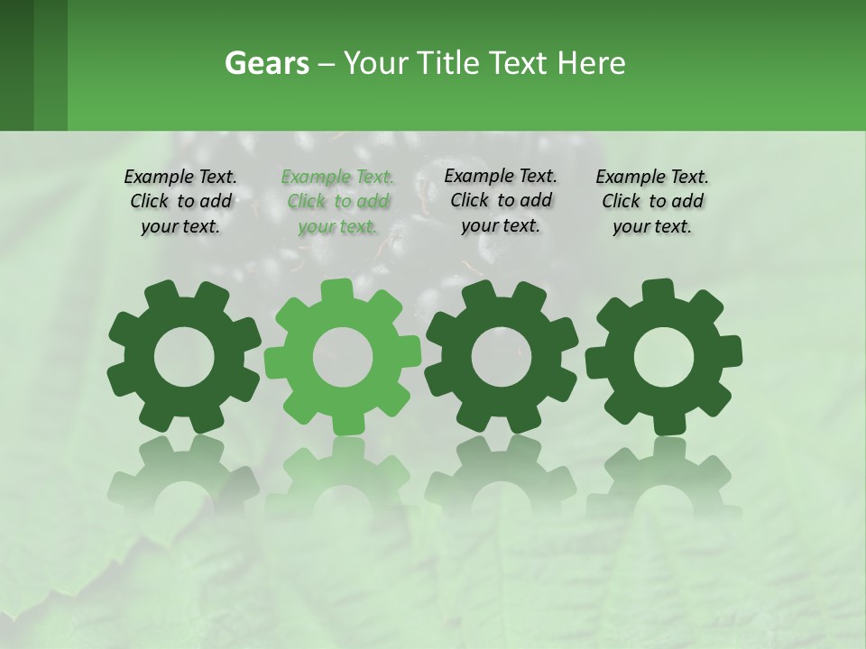 A Bunch Of Blackberries Sitting On Top Of A Green Leaf PowerPoint Template