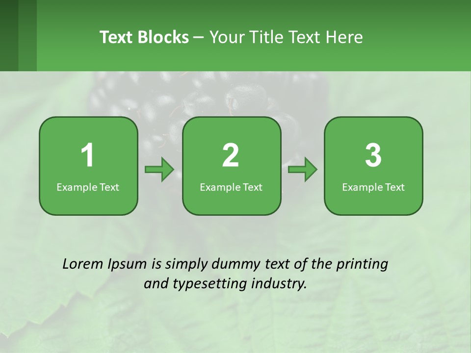 A Bunch Of Blackberries Sitting On Top Of A Green Leaf PowerPoint Template