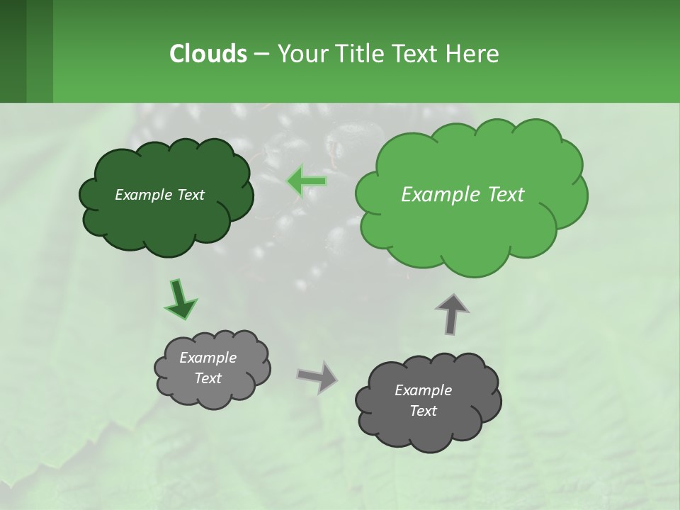 A Bunch Of Blackberries Sitting On Top Of A Green Leaf PowerPoint Template