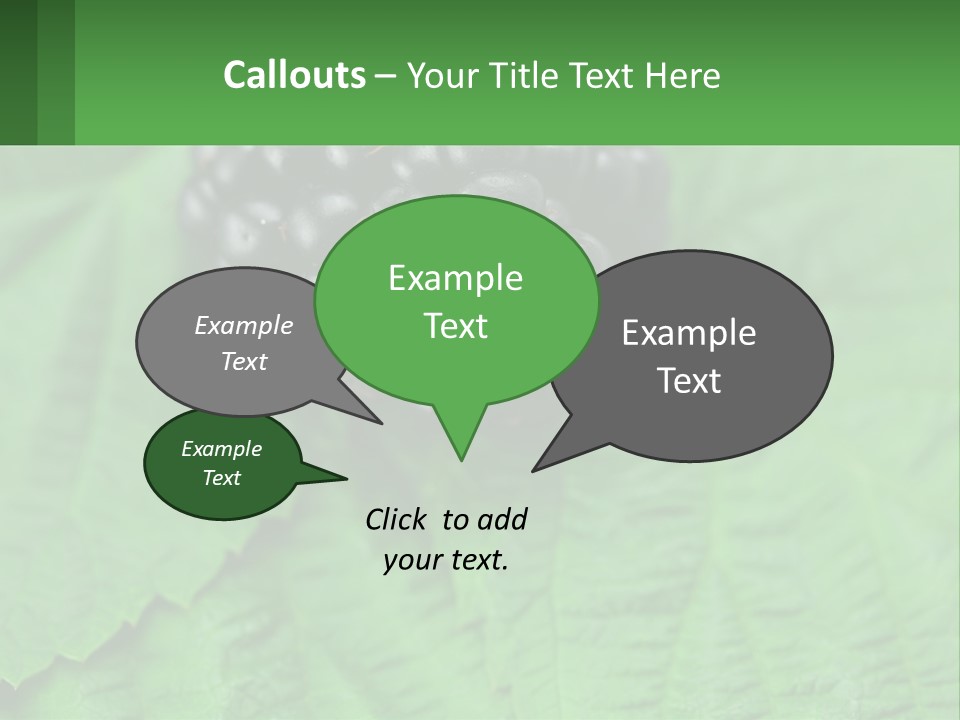 A Bunch Of Blackberries Sitting On Top Of A Green Leaf PowerPoint Template