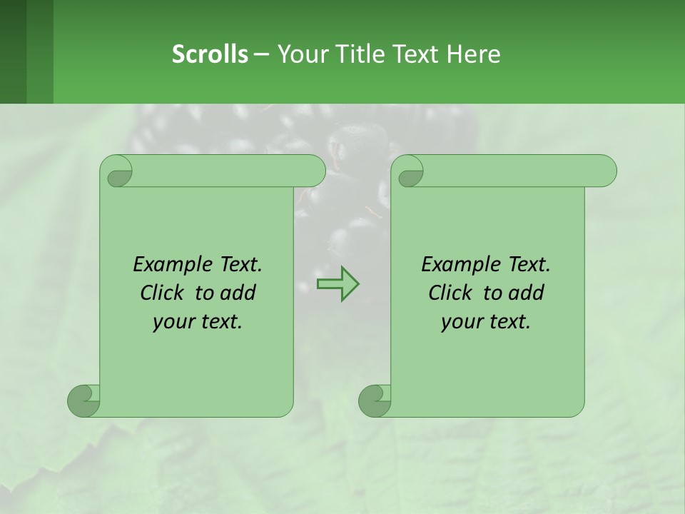 A Bunch Of Blackberries Sitting On Top Of A Green Leaf PowerPoint Template