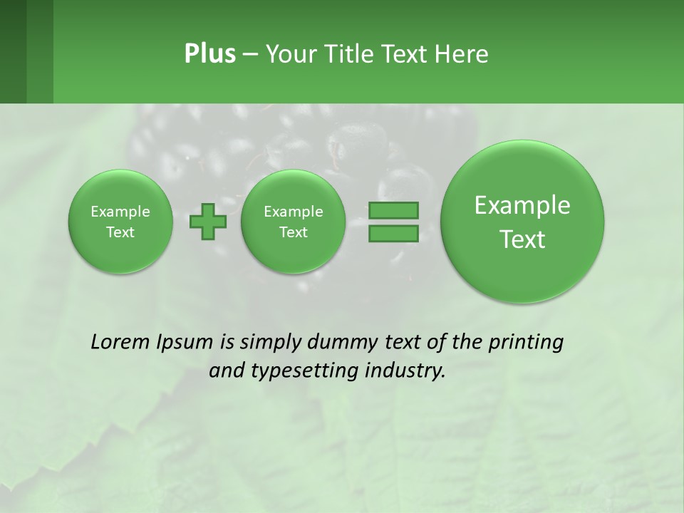 A Bunch Of Blackberries Sitting On Top Of A Green Leaf PowerPoint Template