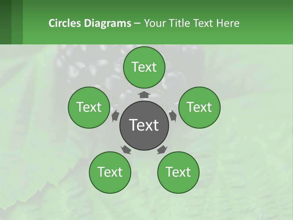 A Bunch Of Blackberries Sitting On Top Of A Green Leaf PowerPoint Template