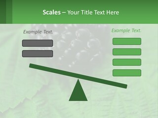 A Bunch Of Blackberries Sitting On Top Of A Green Leaf PowerPoint Template