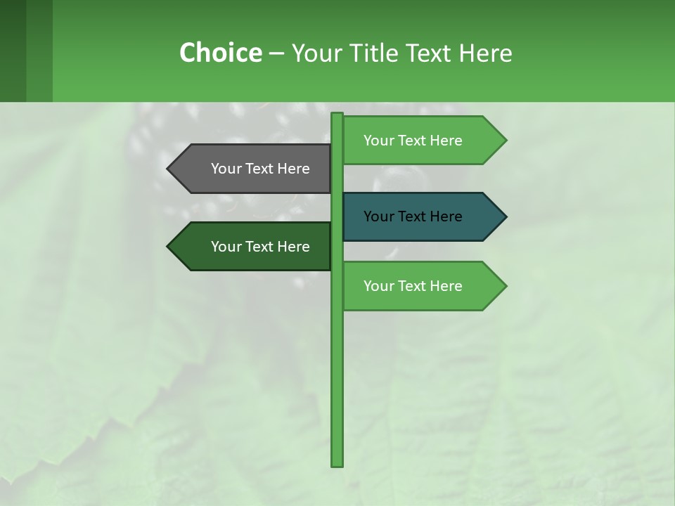 A Bunch Of Blackberries Sitting On Top Of A Green Leaf PowerPoint Template