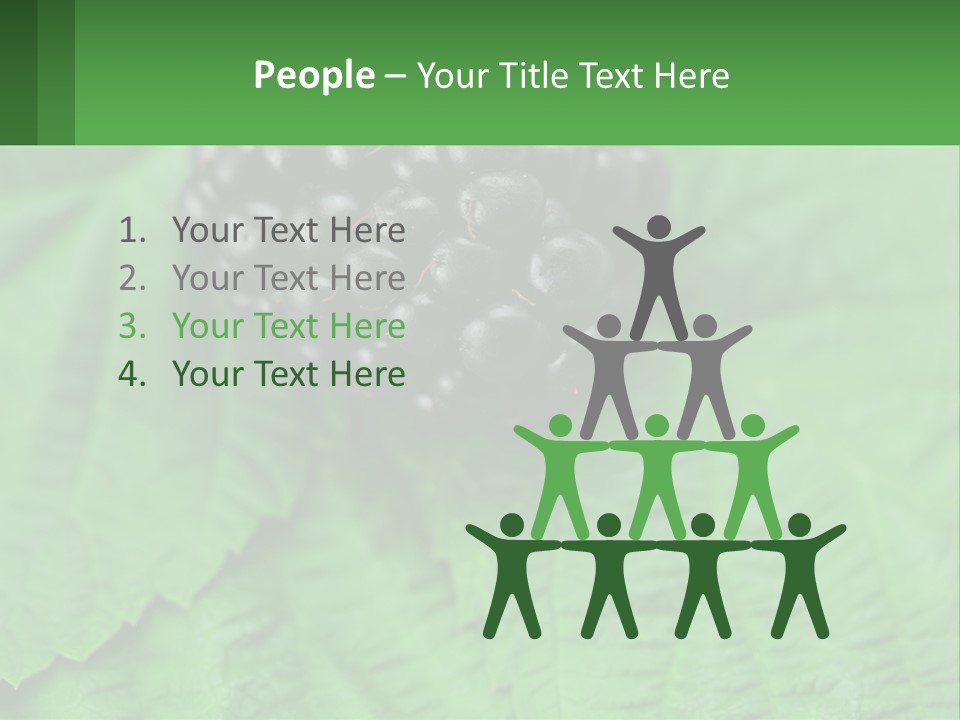A Bunch Of Blackberries Sitting On Top Of A Green Leaf PowerPoint Template