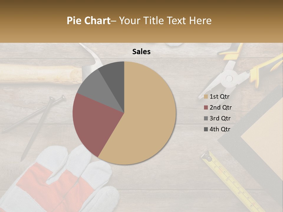 A Wooden Table Topped With Tools And Paper PowerPoint Template