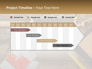 A Wooden Table Topped With Tools And Paper PowerPoint Template