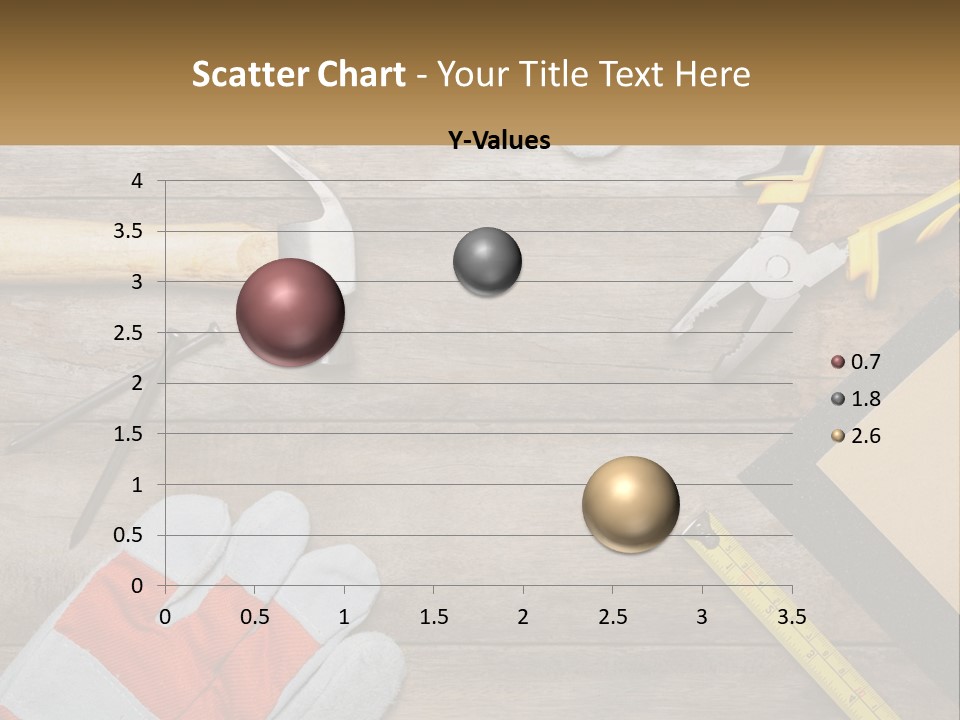 A Wooden Table Topped With Tools And Paper PowerPoint Template