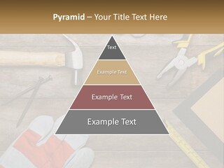 A Wooden Table Topped With Tools And Paper PowerPoint Template
